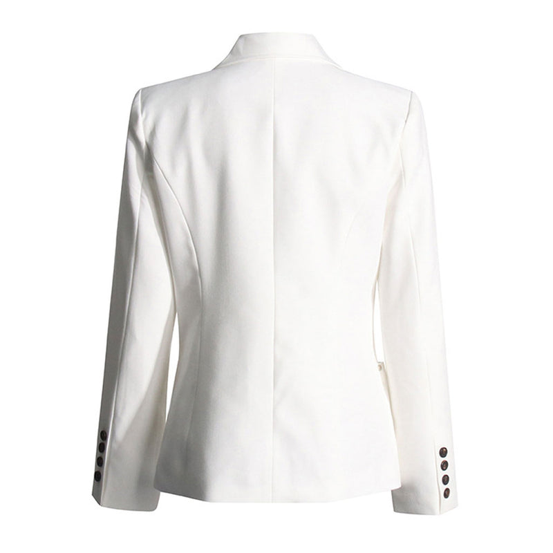 Chic Lapel Collar Long Sleeve Geometric Pocket Single Button Tailored Blazer