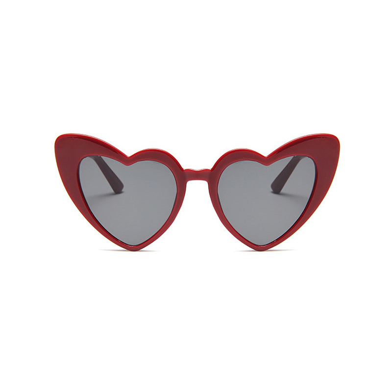 Cute HD Visual UV Protect Contrast Tinted Heart Shaped Sunglasses