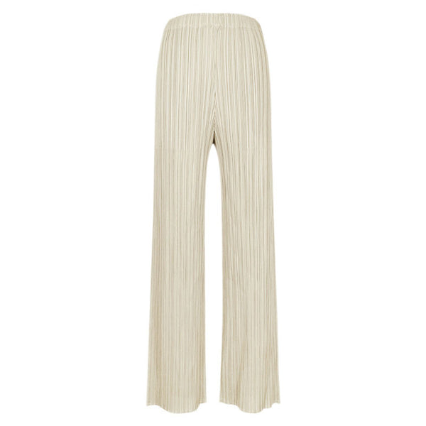 Luxury Solid Color High Waist  Ankle Length Straight Leg Pleated Pants