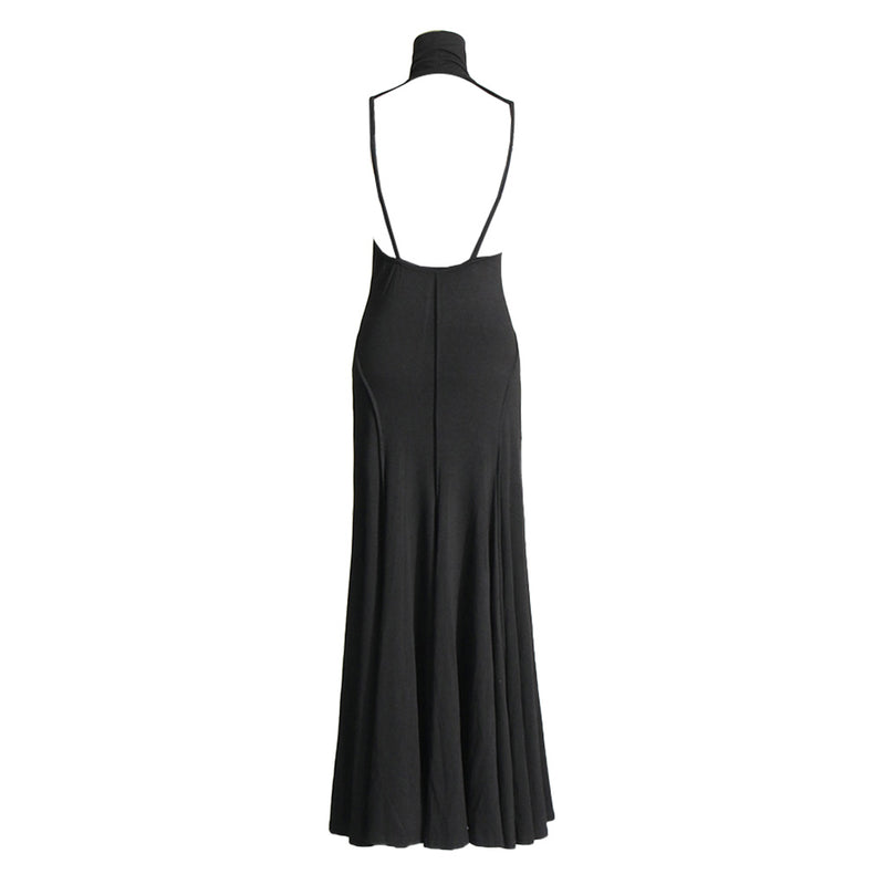 Minimalist High Neck Cutout Backless Sleeveless Mermaid Gown Maxi Dress