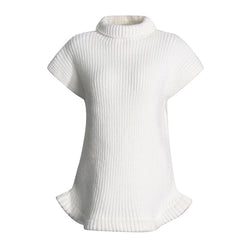 Minimalist Solid Turtle Neck Cap Sleeve Ribbed Knit Pullover Sweater Vest