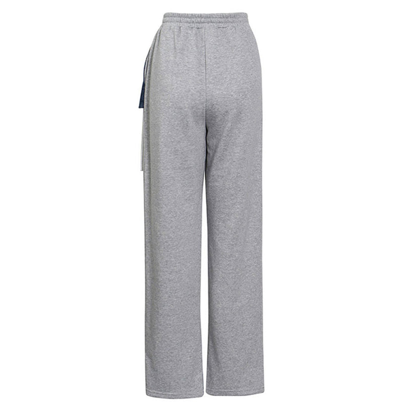 Deconstructed Inverted Pocket Denim Applique High Waist Sweatpants