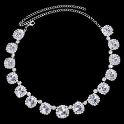 Elegant Plated Crystal Embellished Bridal Head Chain - Silver