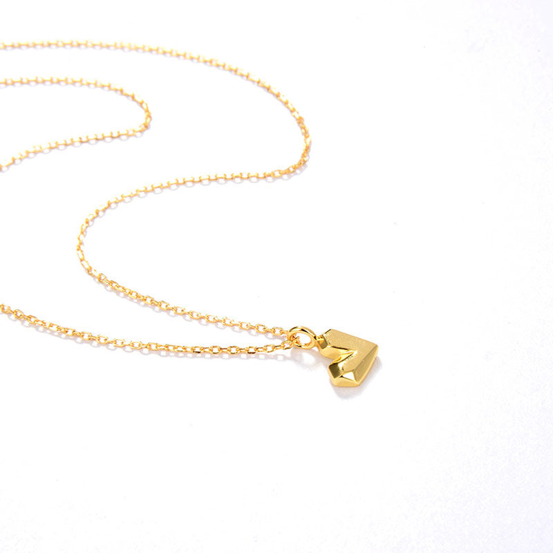 Trendy Gold Plated Sweetheart Pendant Chain Necklace - Gold