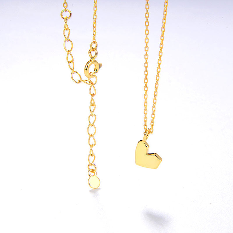 Trendy Gold Plated Sweetheart Pendant Chain Necklace - Gold